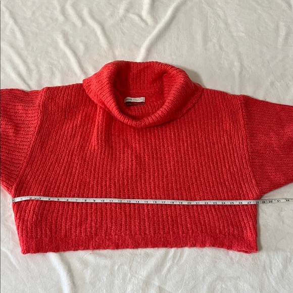 Anthropology Pilcro Vibrant Coral Cowl Neck Sweater - Picture 7 of 11